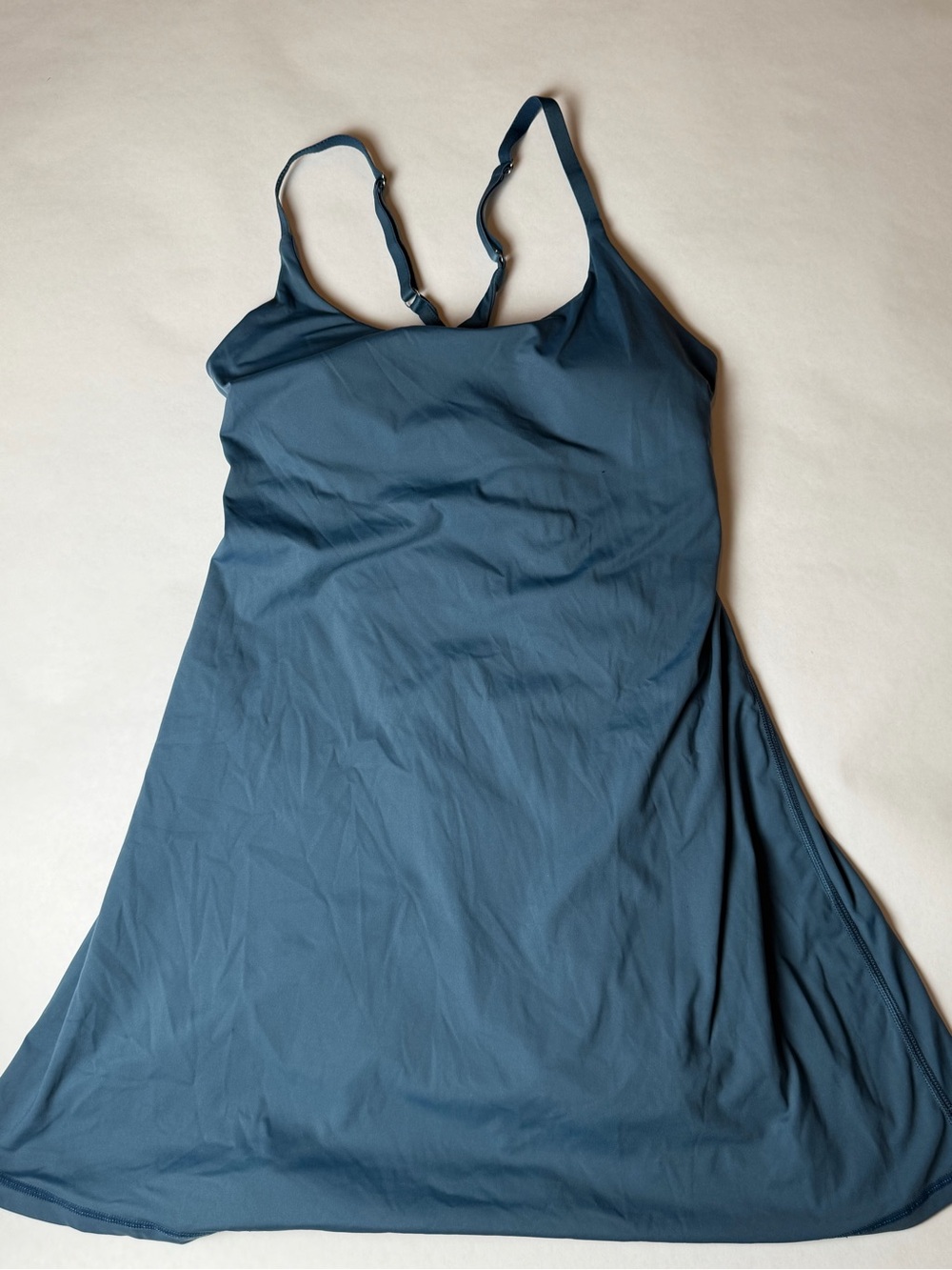 Slate Blue Athletic Swing Dress with Built-In Bra Size XS